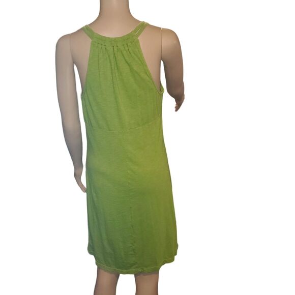 Athleta Size S Lime Green Double Strap Racerback Athletic Dress Shelf Bra V Neck - Picture 4 of 12